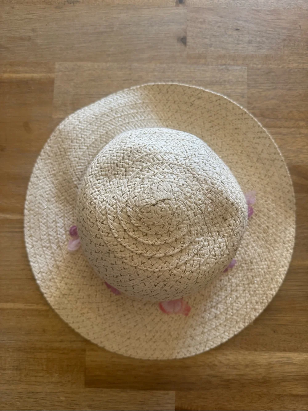 Girls' Sun Hat with Pink Butterfly Trim